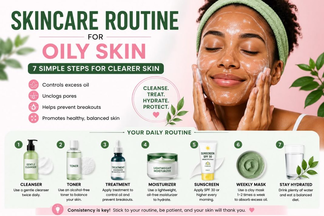 skincare routine for oily skin.