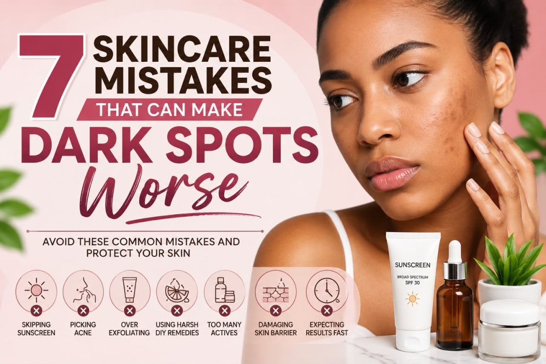 skincare mistakes that can make dark spots worse