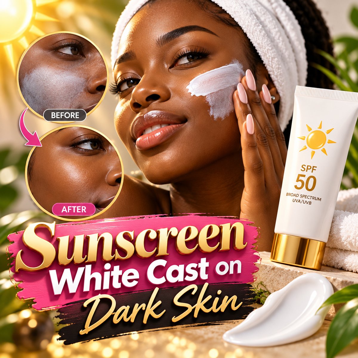 sunscreen white cast on dark skin